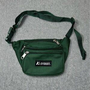 Everest Green Waist Pack with Adjustable Strap, Key Clip & 3 Zipper Pockets
